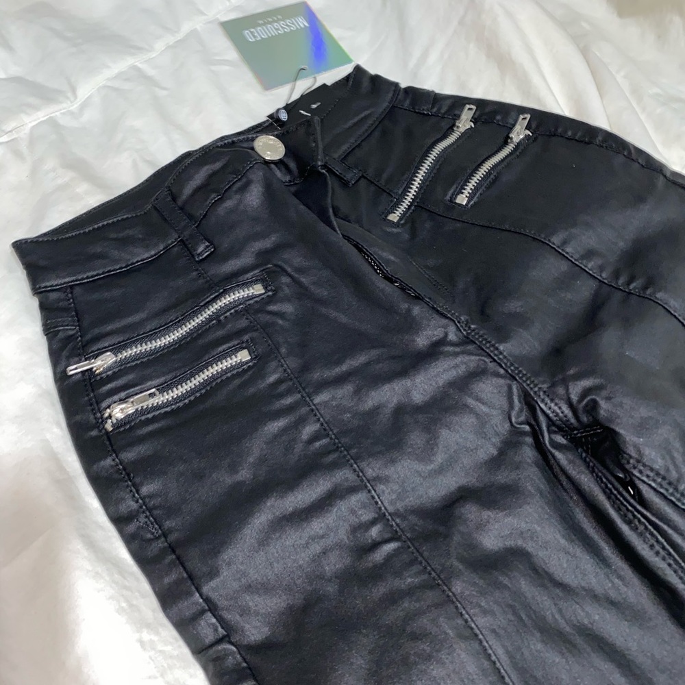 High-Waisted Coated Pant